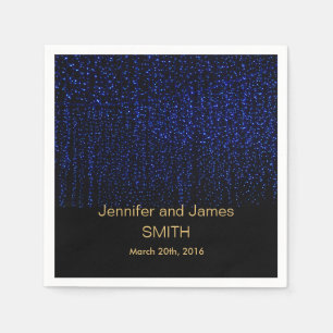 Serviette En Papier Parties scintillant bleu or Confetti