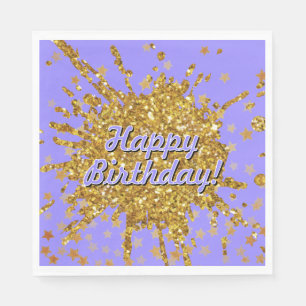 Serviette En Papier Parties scintillant brillante rose or amusant graf