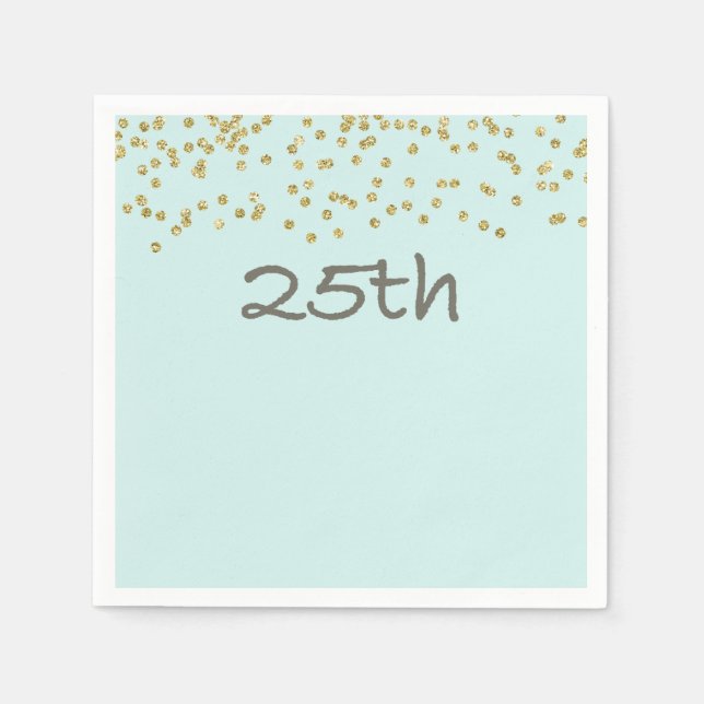 Serviette En Papier Parties scintillant Confetti 25e (Devant)