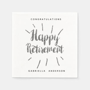 Serviette En Papier Parties scintillant d'argent moderne joyeuse retra