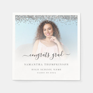 Serviette En Papier Parties scintillant d'argent Photo 2024 Félicitati