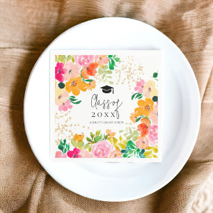 Serviette En Papier Parties scintillant d'or classe botanique florale