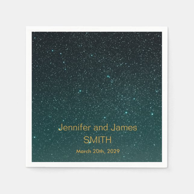 Serviette En Papier Parties scintillant d'or Confetti Mariage violet p (Devant)