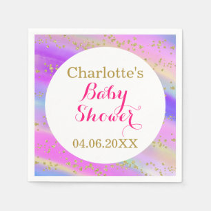 Serviette En Papier Parties scintillant d'or couleur Baby shower de fi