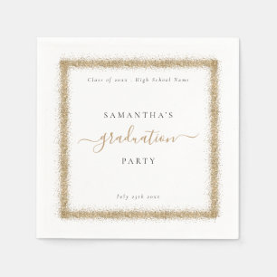 Serviette En Papier Parties scintillant d'or Frame Année Nom de la f