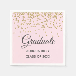 Serviette En Papier Parties scintillant d'or rose pâle Confetti Gradua