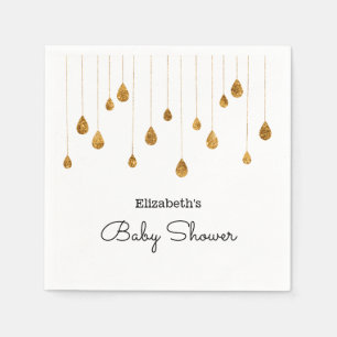 Serviette En Papier Parties scintillant d'or  simple Baby shower