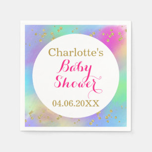 Serviette En Papier Parties scintillant d'or Unicorne couleur Baby sho