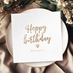 Serviette En Papier Parties scintillant en or étincelante heureux anni