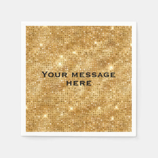 Serviette En Papier Parties scintillant Gold Ajouter votre propre text