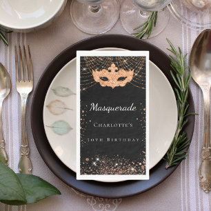 Serviette En Papier Parties scintillant Masquerade en or noir
