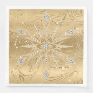 Serviette En Papier Parties scintillant Or de luxe Snowflake Diamond