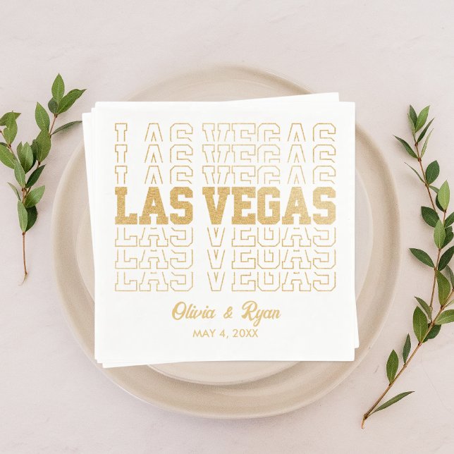 Serviette En Papier Parties scintillant or glamour Las Vegas Mariage N (Glamorous Gold Glitter Las Vegas Wedding Napkins
)