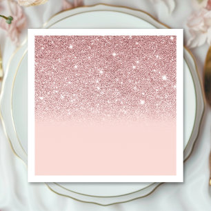 Serviette En Papier Parties scintillant or rose Blush Pink Ombre
