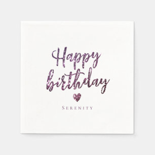 Serviette En Papier Parties scintillant pétillante violette personnali