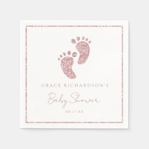 Serviette En Papier Parties scintillant rose Baby shower pieds bébé Pe
