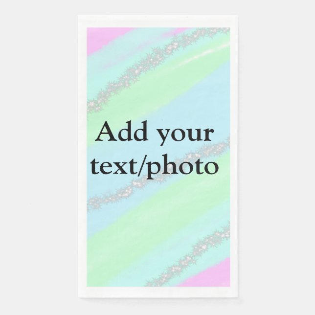 Serviette En Papier Parties scintillant rose bleu vert étincelant past (Devant)