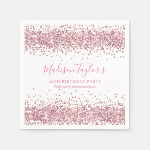 Serviette En Papier Parties scintillant rose clair mou Étincelle Confe