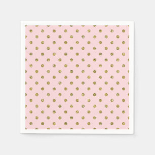 Serviette En Papier Parties scintillant rose et or Étincelle Pois Chic
