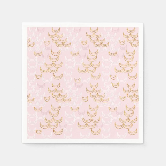 Serviette En Papier Parties scintillant rose et or - Motif des balance (Devant)