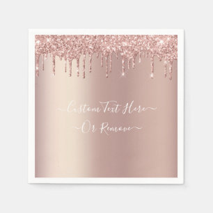 Serviette En Papier Parties scintillant rose Gold Blush - Votre texte