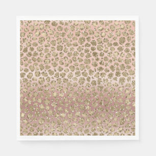 Serviette En Papier Parties scintillant rose or glam Leopard