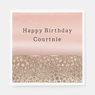 Serviette En Papier Parties scintillant rose or glam Leopard