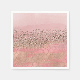 Serviette En Papier Parties scintillant rose vierge Marocaine Indian P