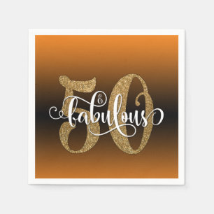 Serviette En Papier Parties scintillant & Script 50 & Fabuleux, Annive
