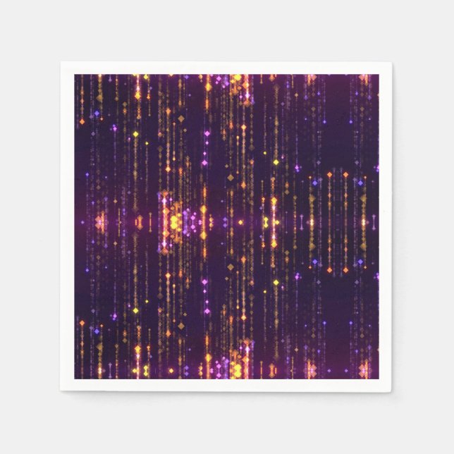 Serviette En Papier Parties scintillant violet élégant or Mogern Spark (Devant)