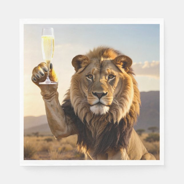 Serviette En Papier Party Congrats Lion (Devant)