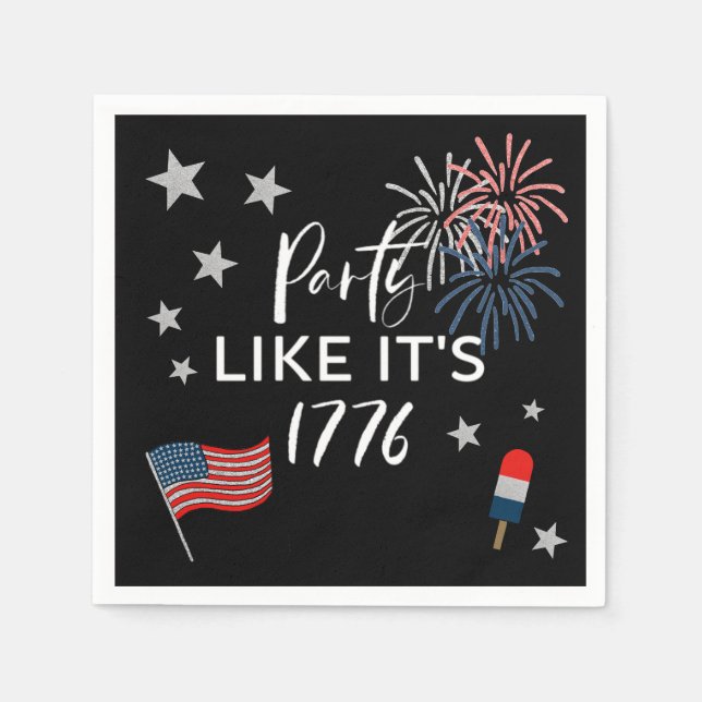 Serviette En Papier Party Like It's 1776 Party Napkins (Devant)