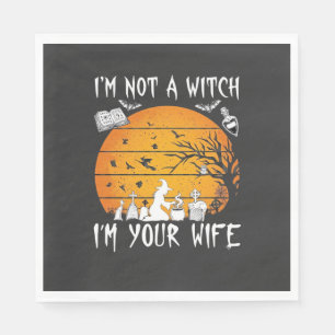 Serviette En Papier Pas de femme de sorcière Halloween Sunset Chaudron