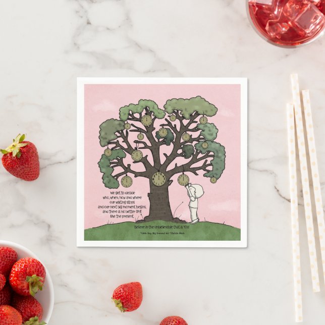 Serviette En Papier Pas de TEMPS comme le présent (En situation)