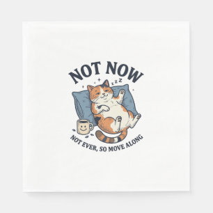 Serviette En Papier Pas maintenant Chat paresseux Gravure vintage Dess