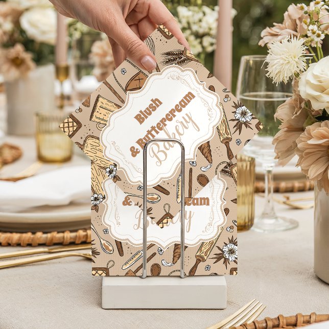 Serviette En Papier Pastel Bakery Branding (Créateur téléchargé)