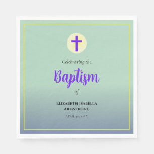 Serviette En Papier Pastel Blue Green Purple Spring Baptême