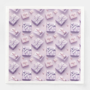 Serviette En Papier Pastel Cadeau de Noël Elégant violet sans couture