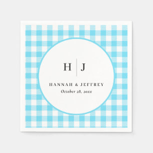 Serviette En Papier Pastel En vichy Mariage Napkins Bleu