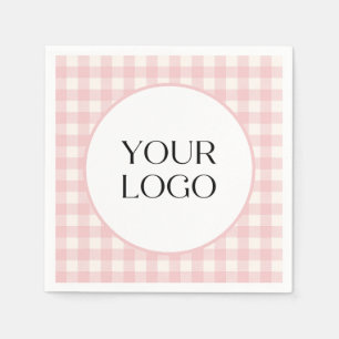 Serviette En Papier Pastel En vichy Napkins Votre Logo Ici