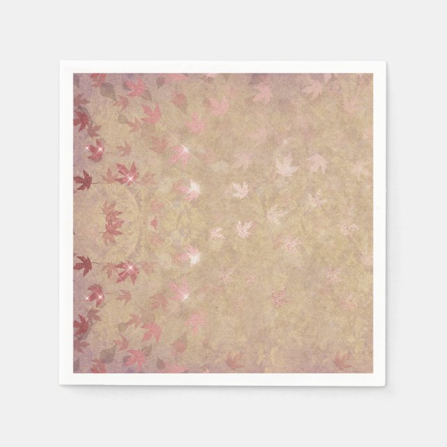 Serviette En Papier Pastel Feuilles colorés (Devant)