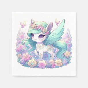 Serviette En Papier Pastel Girl Unicorn Baby shower