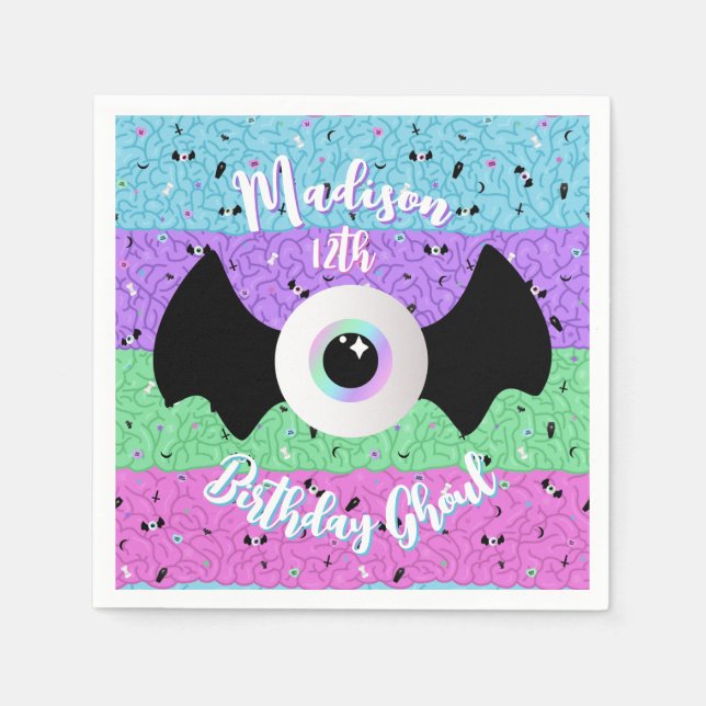 Serviette En Papier Pastel Goth Brains (Devant)