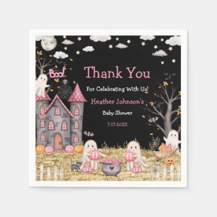 Serviette En Papier Pastel Halloween Petit Boo Baby shower fille