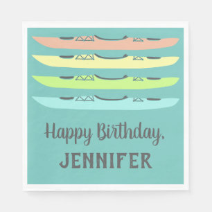 Serviette En Papier Pastel Kayaks sur la fête à thème du Kayak Turq