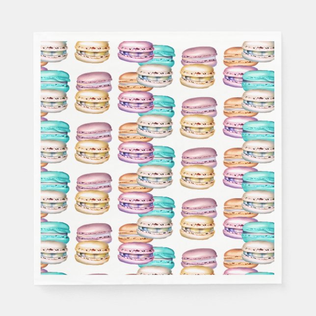 Serviette En Papier Pastel Macaron Cookie Thème Anniversaire (Devant)