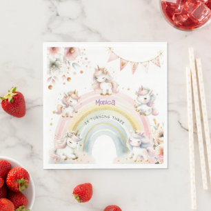 Serviette En Papier Pastel magique Whimsical unicorn anniversaire de e