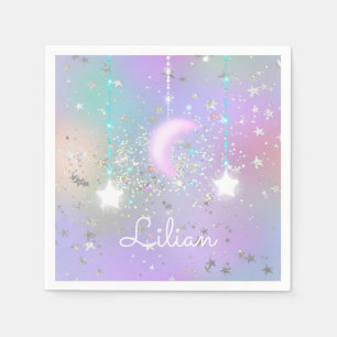 Serviette En Papier Pastel nuit ciel brillant étoiles de lune parties 