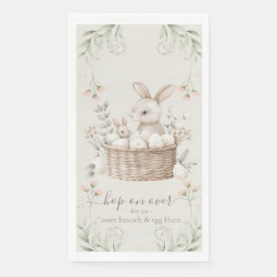 Serviette En Papier Pastel Pâques Brunch & Oeufs Chasse Bunny Panier O