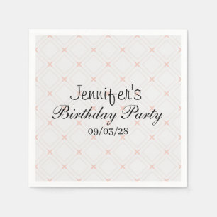 Serviette En Papier Pastel Peach et crème géométrique